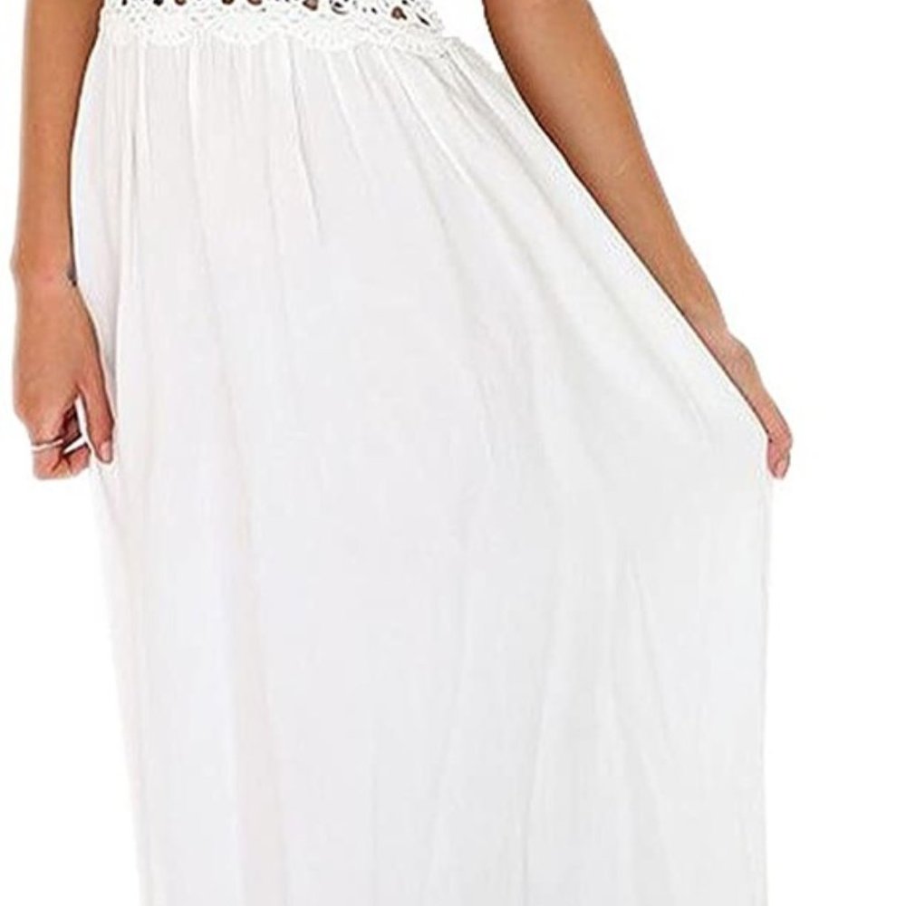 lilbetter crochet top white beach dress